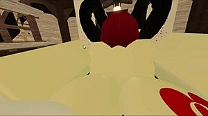 demon whore gets stuffed hard in roblox anal play