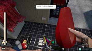 Beautiful anime mom stuck in the washing machine