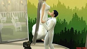 Hot wife cheats with netorare while her husband watches