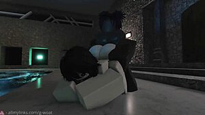 Having fun at the indoor pool during the holidays by getting it on