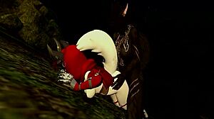 Futa fox in forest: A cartoon porn