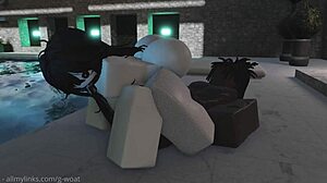 Having fun at the indoor pool during the holidays by getting it on