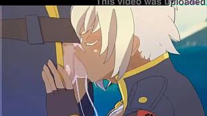 Beautiful anime babe with big boobs in a hot hentai scene