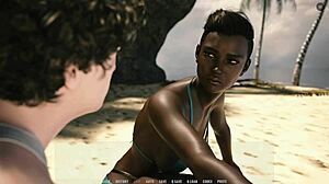Steamy beach encounter with ebony goddess and big tits