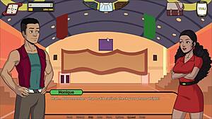 Visual novel-style adult cartoon with dating sim elements