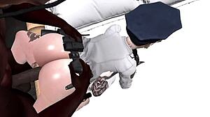 Black man gets to experience the best sex with two white women cops in Second Life