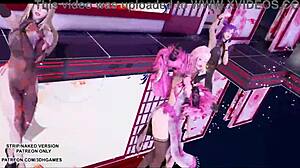 Hot Asian girls dance in League of Legends hentai