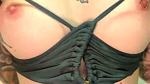 less is more: skinny girlfriend flashes big tits in seductive striptease