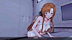 Sword Art Online NTR 2 část 1 s Asuna Yuuki velké prsy tvrdě mláceny