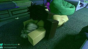 This is a cartoon porn video of a lonely girl who is visited by a man