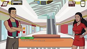 Visual novel-style adult cartoon with dating sim elements