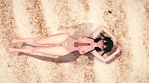 うわ、ナナミがビーチで3Dヘンタイでパイズリ！