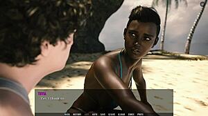 Steamy beach encounter with ebony goddess and big tits
