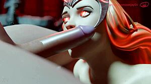 Scarlett Witch Sucks Hard on Your Cock