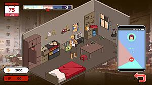 Cheating housewife in a hentai game called Handyman Legend
