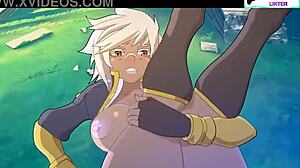 Beautiful anime babe with big boobs in a hot hentai scene