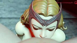Scarlett Witch Sucks Hard on Your Cock