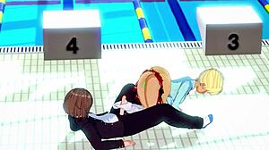 Wanna watch this hentai girl stroke by the pool?