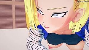 Kame Roshi bangs Android 18 behind Krillin’s back in Dragon Ball Zex 5 POV.