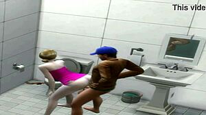 Athletic Latina pawg taken from behind in deli bathroom scene