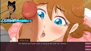 milf amanda came over, and marisa's dying to kiss and give a handjob