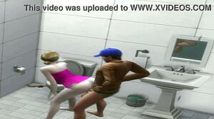 Athletic Latina pawg taken from behind in deli bathroom scene