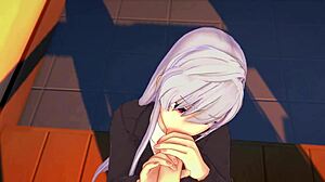 Nano 100 Kanojo parody with cute teen handjob action