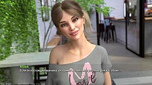 Beautiful woman with perfect body plays erotic video game