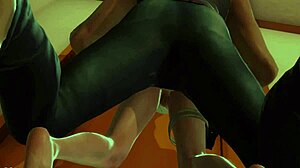 Beautiful woman gets cum on her face in cartoon porn