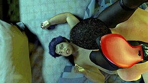 Beautiful black woman with nice breast and big ass fucked on the bed