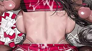 cogida a porrista with raw hentai slamming action