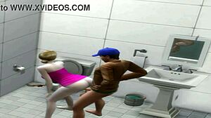 Athletic Latina pawg taken from behind in deli bathroom scene