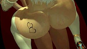 Muscular woman with big breasts rides a cock hard