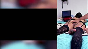 Big ass Latina teen gets messy with cum and toys