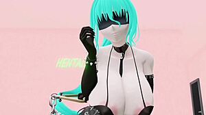 My submissive partner is controlled and satisfied by a Dominatrix in this anime porn