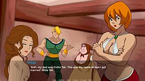 Hilda’s big tits bounce during a hot hentai game