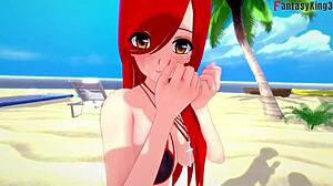 Parasoul Bikini Ahegao Action På Stranden Med Gratis POV Fra Skullgirls Fantasyking3