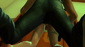 在陰道中高潮 原始的動漫動作整夜。濕潤場景在熱烈特寫中展開。