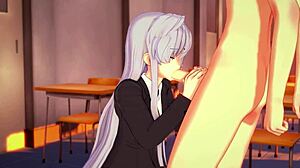 Nano 100 Kanojo parody with cute teen handjob action