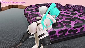 My submissive partner is controlled and satisfied by a Dominatrix in this anime porn