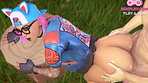 horny lynx from fortnite takes fat dick hard