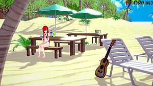 Parasoul Bikini Ahegao Action On Beach With Free POV From Skullgirls Fantasyking3.