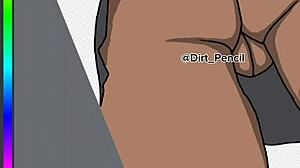 digital drawing of schoolgirl in uniform with upskirt view from behind