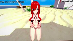 Parasoul Bikini Ahegao Action On Beach With Free POV From Skullgirls Fantasyking3.