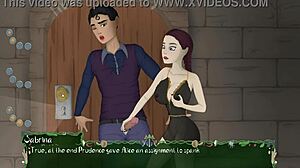 Big tits bouncing while jerking off a monster cock