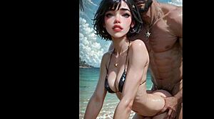 Beautiful transsexual monster in hot hentai scene
