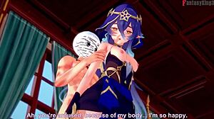 Dialogica Layla dice, sto facendo un pompino e mi faccio scopare nell'ufficio di Jean, Genshin Impact azione completa