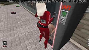Shemale uses a girl as a prostitute in the second life