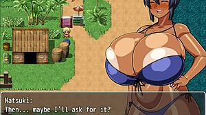 تدليك ناتسوكي المزيت في الشاطئ يجعلها مبللة جداً