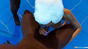Young Girl Assfucked by BBC in Pool POV